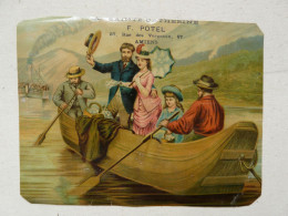 CHROMO ANCIEN (12,5 X 16,5 Cm) - SCENE ANIMEE - BARQUE -  A SAINTE CATHERINE - F. POTEL - AMIENS - Other & Unclassified