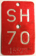 Velonummer Schaffhausen SH 70 - Number Plates