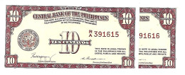 PHILIPPINES English Série 10 Centavos KM 128  1949" PAIRE De BILLETS " Neufs - Philippines