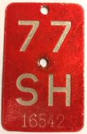 Velonummer Schaffhausen SH 77 - Number Plates