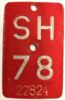 Velonummer Schaffhausen SH 78 - Number Plates