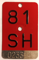 Velonummer Schaffhausen SH 81 - Number Plates