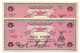 PHILIPPINES GUERILLA  ILOILO  S 328  1943" PAIRE De BILLETS " Pr. Neufs - Philippines