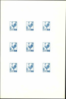 France Variétés  N°630/648  Coq épreuve Gommée En Bleu 9 Valeurs Dont 1F50 Non émis  Qualité:**  - 1944 Coq Et Marianne D'Alger