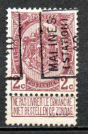 1539 A Voorafstempeling - MALINES STATION 10 - Roulettes 1910-19