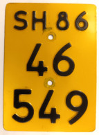 Velonummer Mofanummer Schaffhausen SH 86 (46549), Letzte SH, Ab 1987 = Vignetten - Number Plates