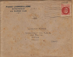 00586 ● Pierre LAGROSILLIERE Entrepreneur LA GARDE Var 23.10.194? à VEYRET Controleur P.T.T Rue Racine TOULON - La Garde