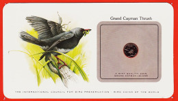 38025 / ⭐ GRAND CAYMAN ISLAND 1 Pence 1980 Thrush Grive Ile Grande CAIMAN Oiseaux Monde Bird Coins World Preservation - Iles Caïmans