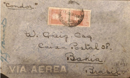 MI) 1935, ARGENTINA, CONDOR, AIRWAY, FROM BUENOS AIRES TO BAHIA- BRAZIL, STAMPS OF GENERAL JOSE DE SAN MARTIN - Usados