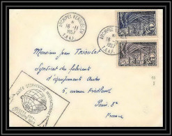 1824 N°8&10 Année Geophysique Internationale 16/11/1957 TAAF Antarctic Terres Australes Lettre (cover) - Covers & Documents