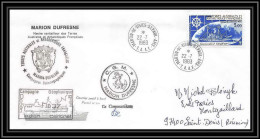 2263 ANTARCTIC Terres Australes TAAF Lettre Cover Dufresne 22/7/1983 Signé Signed Md 37 La Réunion - Lettres & Documents