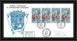 1905 TAAF Antarctic Terres Australes Lettre (cover) N°61 BANDE DE 4 ROSS 8/1/1977 - Covers & Documents