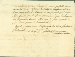 LAS Lettre Autographe Signature Général Révolution Empire Paul Louis Gaultier De Kerveguen Pour Général Gérard Lacuée - Politiques & Militaires