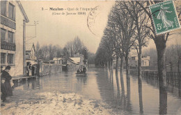 78-MEULAN- QUAI DE L'ARQUEBUSE CRUE DE JANVIER 1910 - Meulan