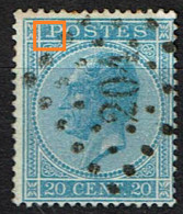 18A  Obl  LP 204 La Louvière  Griffe Avant P - 1865-1866 Perfil Izquierdo