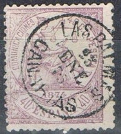 Sello 40 Cts Alegoria Justicia 1874, Fechador Tipo II Palo Recto LAS PALMAS (Canarias), LUJO, Num 148 º - Gebraucht