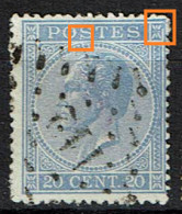 18A  Obl  LP 112  Ensival  + 10  LV 23  Point Sous S Et Fleuron Droit Ouvert - 1865-1866 Perfil Izquierdo