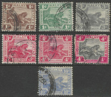 Federated Malay States. 1904-22 Tiger. 7 Used Values To 10c. Mult Crown CA W/M SG 29etc. M6049 - Federated Malay States