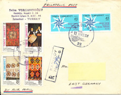 Turkey Cover Sent Air Mail To Germany DDR 11-3-1983 Topic Stamps Small Tear At The Top And Something Is Cut Of The Backs - Covers & Documents