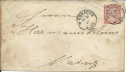 ALLEMAGNE LETTRE 1M WIESBADEN POUR NENDAZ ( SUISSE )  DE 1871 LETTRE COVER - Enteros Postales