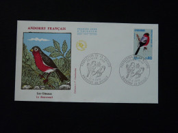 FDC Oiseau Bouvreuil Bird Andorre 1974 (ex 2) - FDC