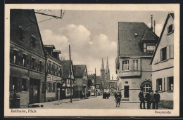 AK Bellheim /Pfalz, Passanten In Der Hauptstrasse  - Bellheim