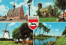 BELGIQUE - Damme -  Maison Communale - Moulin - O-L-Vrouw Hemelvaartkerk - Canal De Damme - Colorisé - Carte Postale - Damme