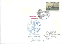 YT 1300 - Destroyer HMAS Arunta - Posté à Bord Du MD - Escale à Fremantle - 03/05/1994 - Lettres & Documents