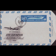 UN-GENEVA 1968 - Aerogramme-Plane 65c - Autres & Non Classés