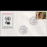 UN-GENEVA 2001 - FDC-370 Lemur 90c - Cartas & Documentos