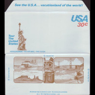 U.S.A. 1980 - Aerogramme-UC53 Liberty Statue - Storia Postale