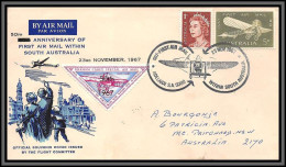 11230 50TH ANNIVERSARY OF FIRST AIR MAIL WITHIN SOUTH AUSTRALIA 23/11/1967 Aviation Lettre Cover Australie Australia  - Lettres & Documents