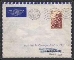 10205 Paris Gare De L'est Prague Praha Tchecoslovaquie Par Avion Air France 2/11/1947 Lettre Cover France Aviation  - 1927-1959 Lettres & Documents