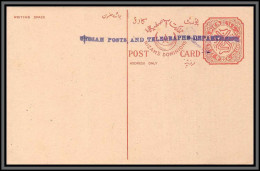 11614 6 PIES Nizam's Dominions Overprint Indian Posts And Telegraphs Department + Reponse Neuf TTB Entier Stationery - Postales