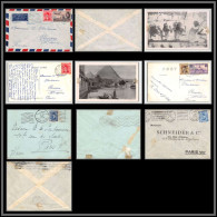 11959 Lot De 5 Documents Affranchissement Roi Fouad 1930's Lettre Cover Egypte Egypt  - Storia Postale