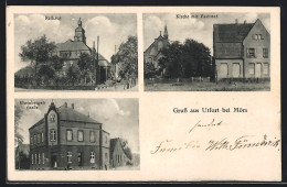 AK Utfort Bei Mörs, Rathaus, Kirche Mit Pastorat, Rheinbergerstrasse  - Moers