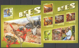 Fd0120 2017 Sierra Leone Bees Fauna Insects #8860-3+Bl1301 Mnh - Abeilles