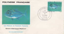 POLYNESIE FRANCAISE-Les Poissons-Caranx Melampyguus Paaihère-cachet De Papeete Du 09.02.83 - Covers & Documents