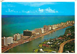 Etats Unis - Miami Beach - Ocean Front Hotels Between Indian Creek Ant The Atlantic Ocean On Miami Beach - CPM - Voir Sc - Miami Beach