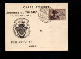 ALGERIE JOURNEE DU TIMBRE 1945 PHILIPPEVILE - Lettres & Documents