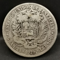 5 BOLIVARS ARGENT 1929 SIMON BOLIVAR VENEZUELA 800000 EX. / SILVER - Venezuela