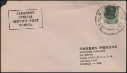 PM 11 - 1945 - Military Post. Three Air Mail Letter Sent From Burma To Rangoon. Japanese Occupation. - Ocupacion Japonesa