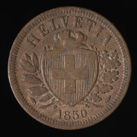  Suisse / Switzerland, , 2 Rappen, 1850, Paris, Bronze, TB+ (VF),
KM#4.1 - 2 Centimes / Rappen