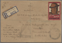 Malayan States - Selangor: 1940, R-Brief Aus Kuala Kubu Bharu Nach Karaikudi (Sü - Selangor