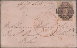 Tasmania: 1867, 6d Reddish Mauve, Tied By Mute Killer To Cover Addressed For Rut - Cartas & Documentos