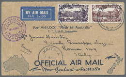 New Zealand: 1934, Flugpostmarken 3 Werte Komplett, Entwertet "NELSON NZ 1.AP.34 - Storia Postale