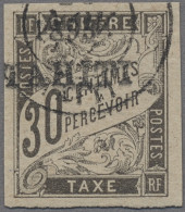 Tahiti - Postage Dues: 1893, Waag. Aufdruck, 30 Centimes Gestempelt, Kab.-Stück, - Tahiti