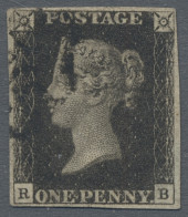 Great Britain: 1840, 1d Black Plate 6, RB With Full Margins All Around, Very Fin - Oblitérés