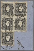 Österreich: 1858ff., Franz Joseph, 3 Kr. Schwarz, Type I A (beide R Normal), Vie - Lettres & Documents