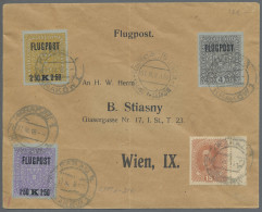 Delcampe - Österreich: 1918, 31.3., Erstflugbrief KRAKAU-WIEN Mit Satzfrankatur, Leichte Se - Covers & Documents